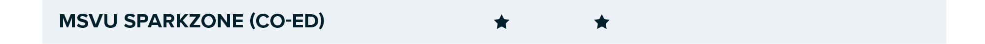 graphic banner with the words "MSVU sparkzone co-ed" and stars under the icons identifying that the MSVU sparkzone program is for folks who fall under the categories of pre-start-up and start-up